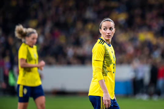Kosovare Asllani of Sweden looks dejected