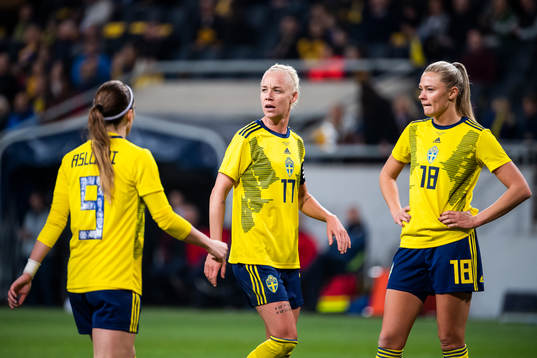 Kosovare Asllani, Caroline Seger and Fridolina Rolfö