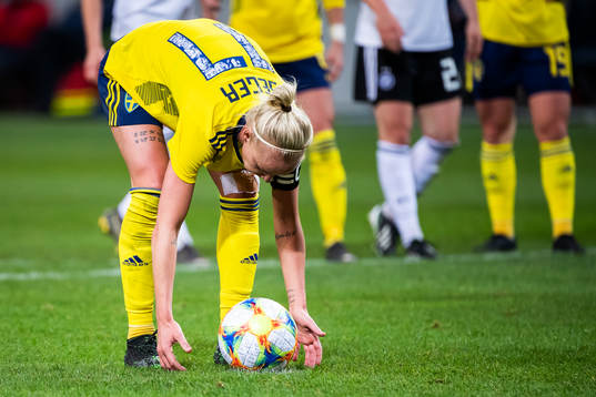 Caroline Seger of Sweden prepares for a penalty