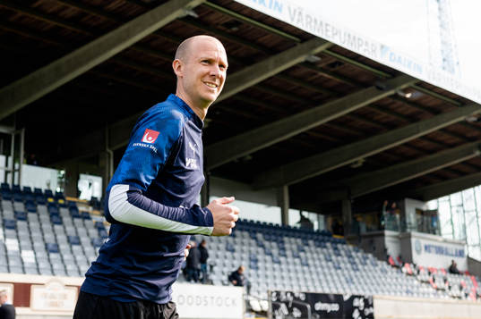 Halmstads Andreas Johansson före fotbollsmatchen i