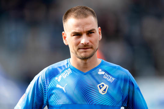 Halmstads Pontus Silfwer före fotbollsmatchen i Superettan