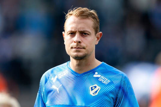 Halmstads Joel Allansson före fotbollsmatchen i Superettan