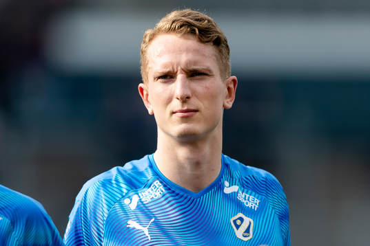 Halmstads Andreas Bengtsson före fotbollsmatchen i