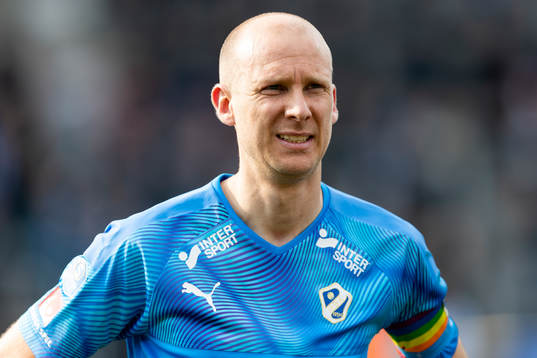 Halmstads Andreas Johansson före fotbollsmatchen i