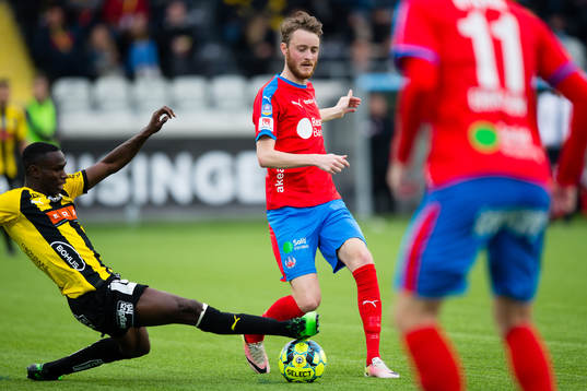 Häckens Elohor Ekpolo och Helsingborgs Rasmus Jönsson