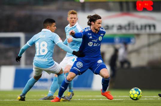 Malmö FFs Romain Gall och Sundsvalls Linus Hallenius