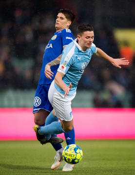Sundsvalls David Batanero och Malmö FFs Marcus Antonsson