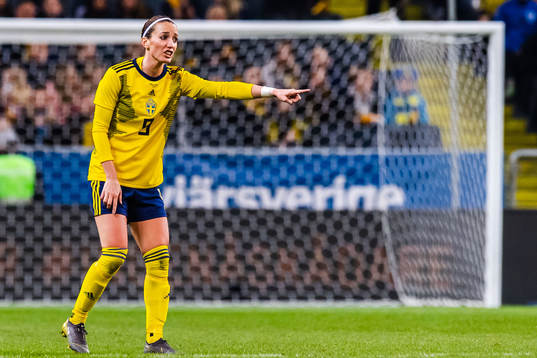 Kosovare Asllani of Sweden reacts