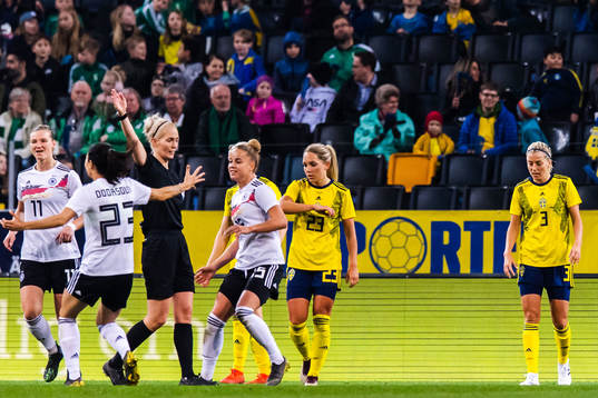 Linda Sembrant and Elin Rubensson of Sweden looks dejected