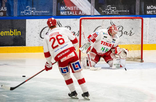 Timrås målvakt Niklas Svedberg och Hampus Larsson