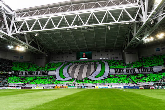 Hammarbys supportrar med ett tifo