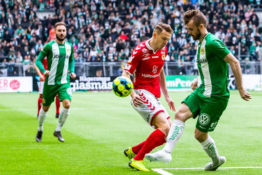 Kalmars Piotr Johansson och Hammarbys Mads Fenger Nielsen