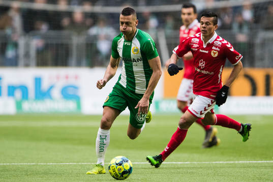 Hammarbys Nikola Djurdjic och Kalmars Romário Pereira