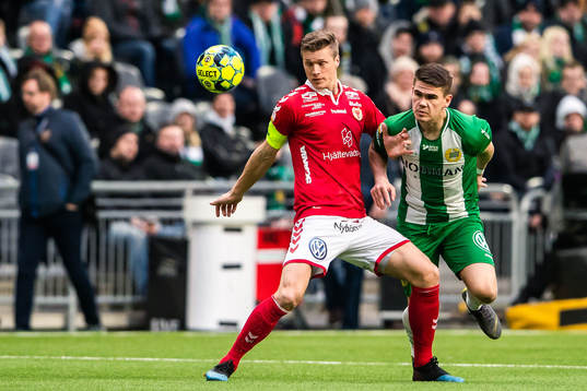Kalmars Viktor Elm och Hammarbys Vidar Örn Kjartansson