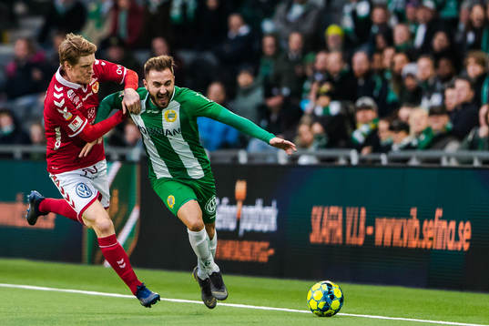 Kalmars Rasmus Elm och Hammarbys Muamer Tankovic