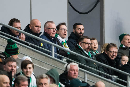 Sveriges förbundskapten Janne Andersson på läktaren