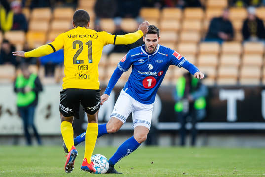 Alex Dyer of Lillestrøm and Eirik Valla Dønnem of Ranheim