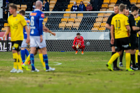 Goalkeeper Even Barli of Ranheim looks dejected