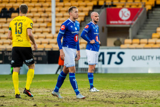 Michael Karlsen and Magnus Blakstad of Ranheim look dejected