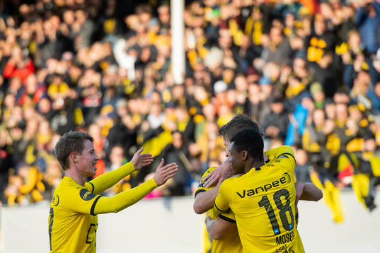 Thomas Lehne Olsen of Lillestrøm celebrates with his