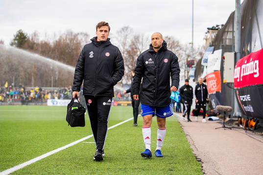 Kristian Brix of KFUM with an injury