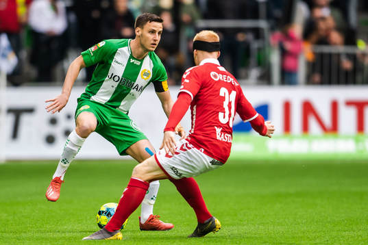 Hammarbys Jeppe Andersen och Kalmars Nils Fröling