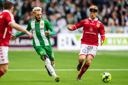 Hammarbys Simon Sandberg och Kalmars Nils Fröling