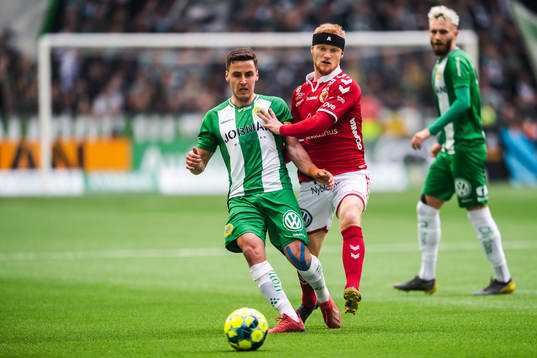 Hammarbys Jeppe Andersen och Kalmars Nils Fröling