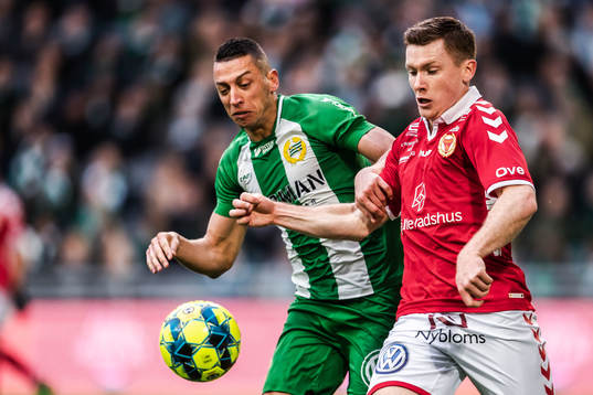 Hammarbys Nikola Djurdjic och Kalmars Victor Agardius