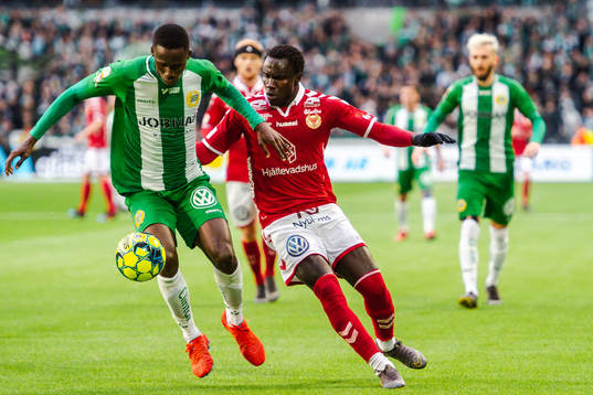 Hammarbys Kossounou Odilon och Kalmars Papa Alioune Diouf