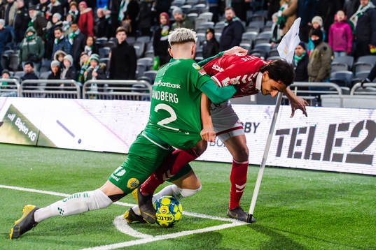 Hammarbys Simon Sandberg och Kalmars Mahmoud Eid