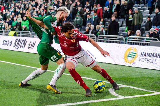 Hammarbys Simon Sandberg och Kalmars Mahmoud Eid