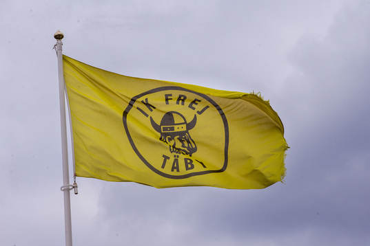 Frejs klubbmärke på en flagga