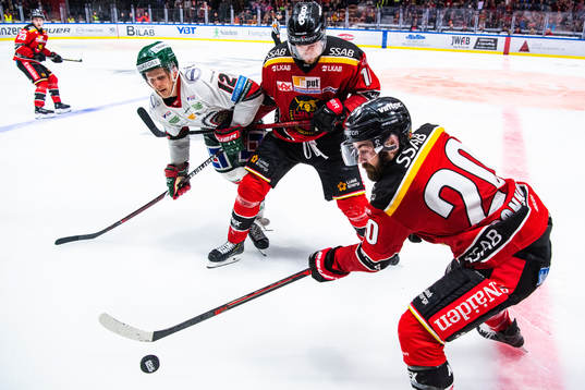 Frölundas Max Friberg, Luleås Petter Emanuelsson och Jack