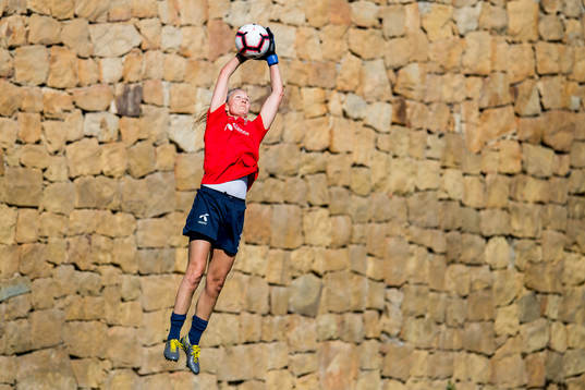 Goalkeeper Ingrid Hjelmseth of Norway