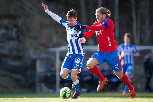 IFK Göteborgs Lasse Vibe och Helsingborgs Charlie Weberg