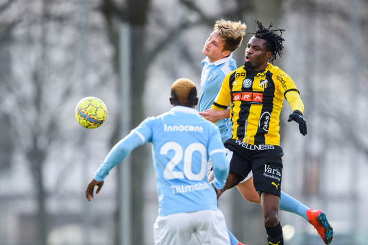 Malmö FFs Noel Hansson och Häckens Kwame Kizito