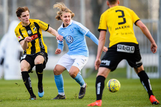 Häckens Jakob Hedenquist och Malmö FFs Sebastian Nanasi