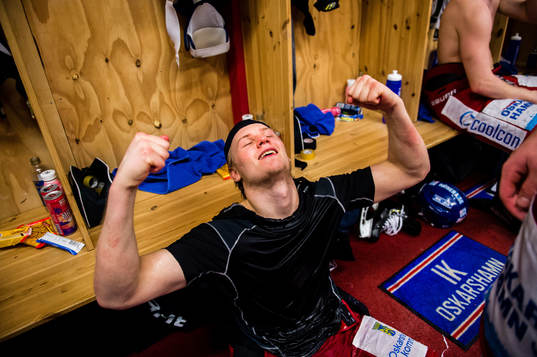 Oskarshamns spelare jublar