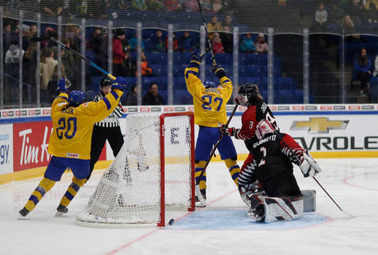 Fanny Rask #20, SWE and Emma Nordin #27, SWE celebrating