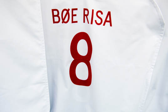 The kit bag of Vilde Bøe Risa of Norway in the dressing