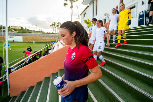 Ingrid Syrstad Engen of Norway at half-time
