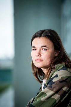 Fotbollsspelaren Anna Welin i Kristianstad DFF poserer för