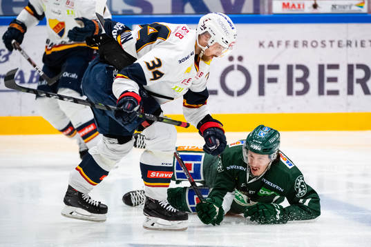Djurgårdens Daniel Brodin och Färjestads Joakim Nygård