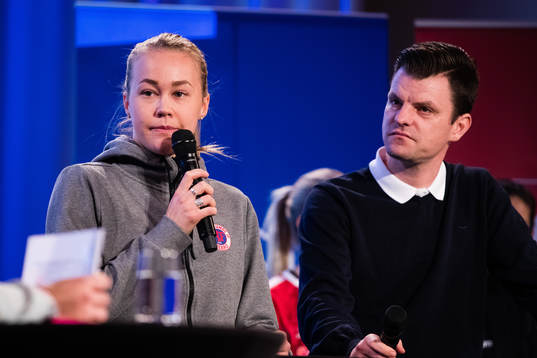 Frida Abrahamsson och tränare Stefan Ärnsved, Örebro