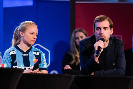 Mia Jalkerud och tränare Joel Riddez, Djurgården