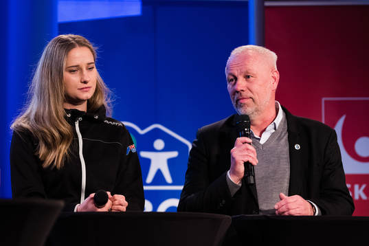 Elin Karlsson och tränare Henrik Larsson, Växjö