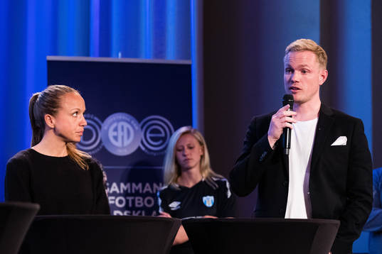 Malin Levenstad och tränare Jonas Eidevall, Rosengård