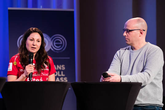 Josefin Johansson och tränare Stellan Carlsson, Piteå