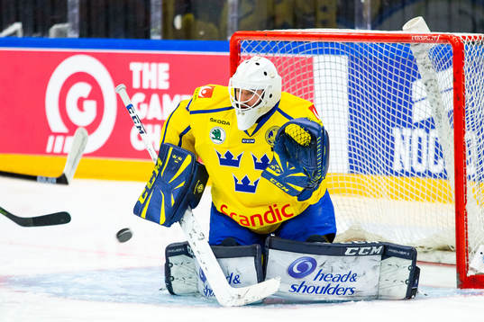 Goalkeeper Jhonas Enroth of Sweden